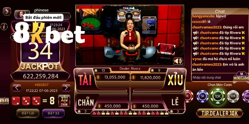 Cách chơi game Tài Xỉu tại nhà cái 8KBET chi tiết.